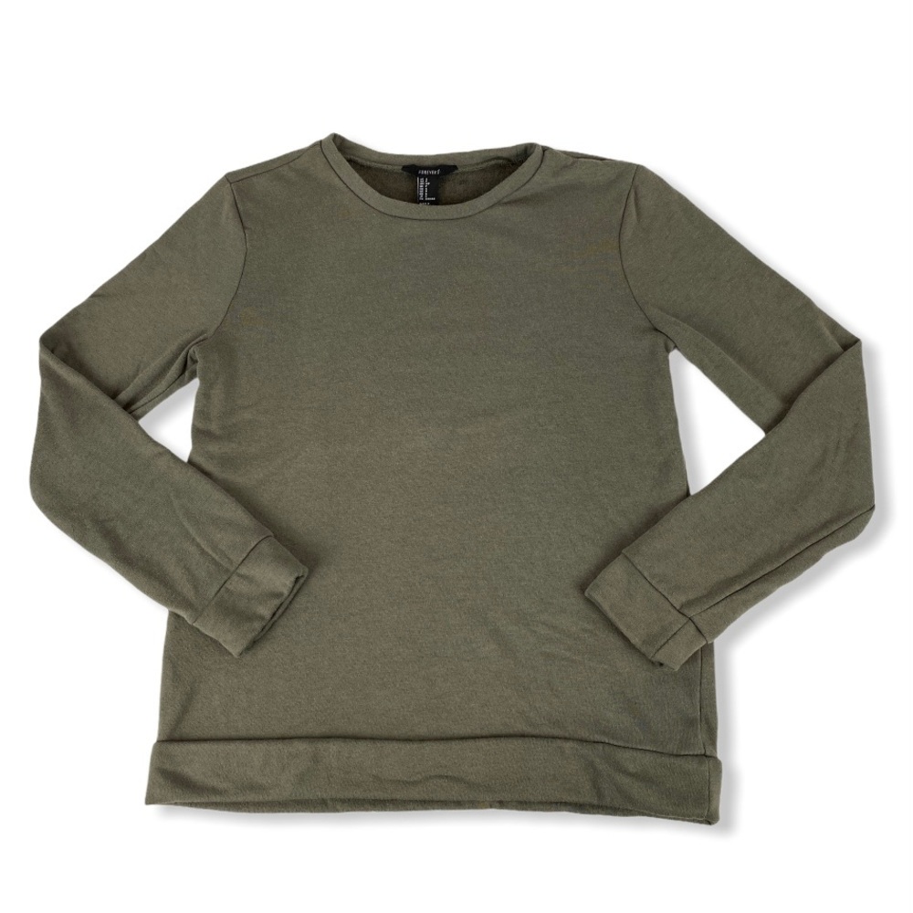 Olive Green Gray Crewneck
